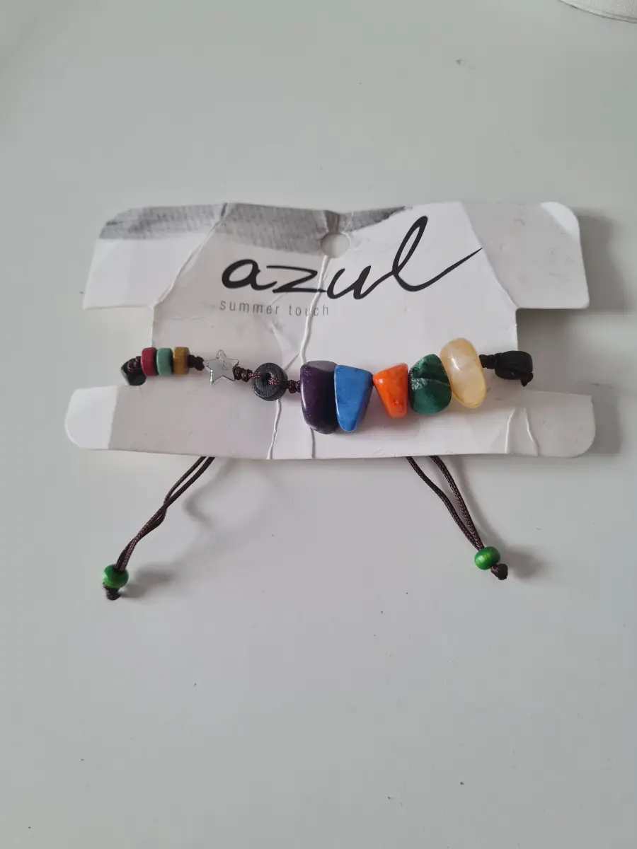 AZUL beaded quartz wooden adjustable bracelet