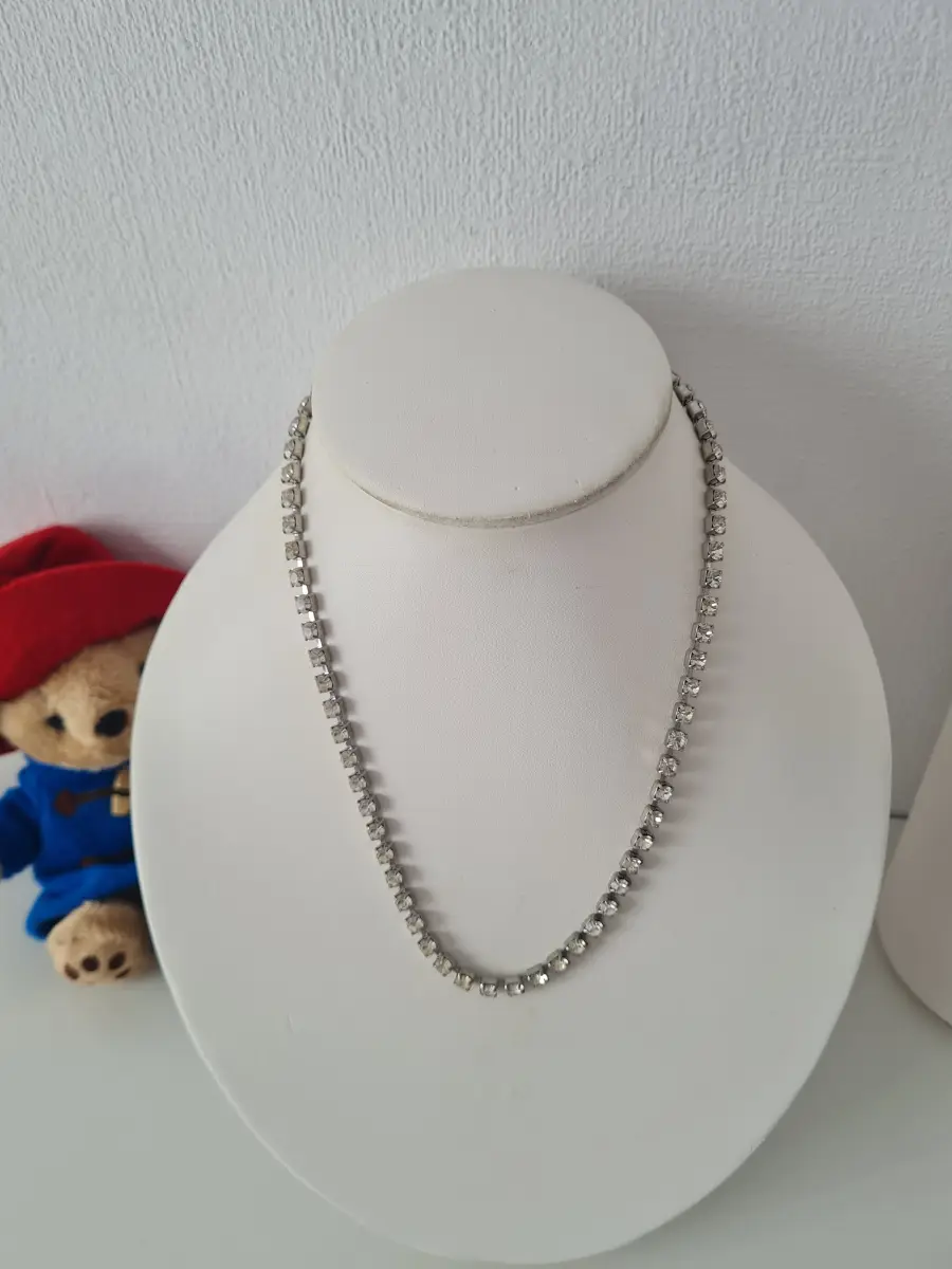 Rhinestone Silver tone Necklace