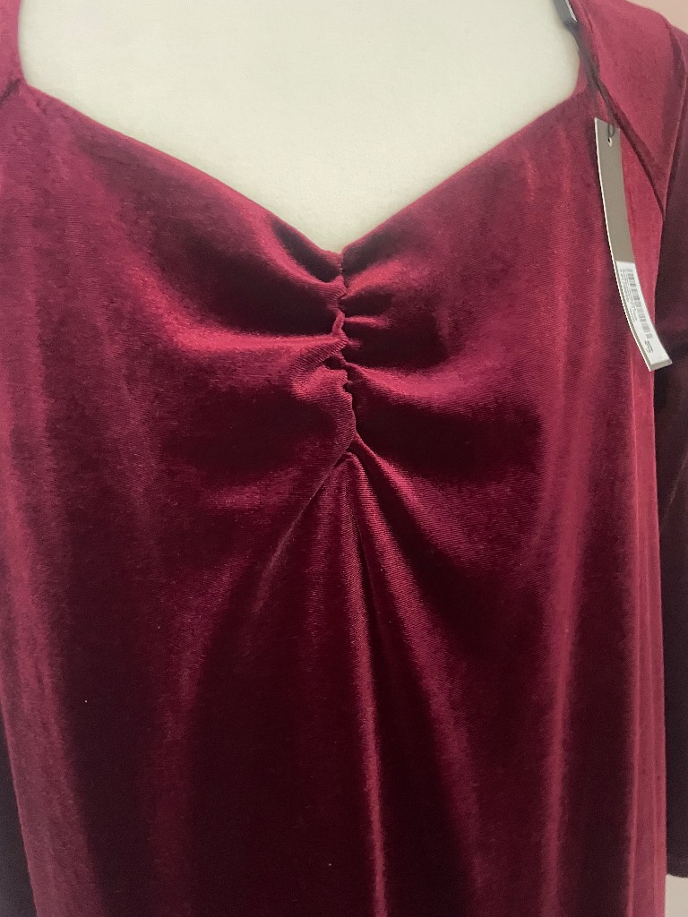 Roman Curve Burgundy Velvet Occasion Dress Size 20 BNWT