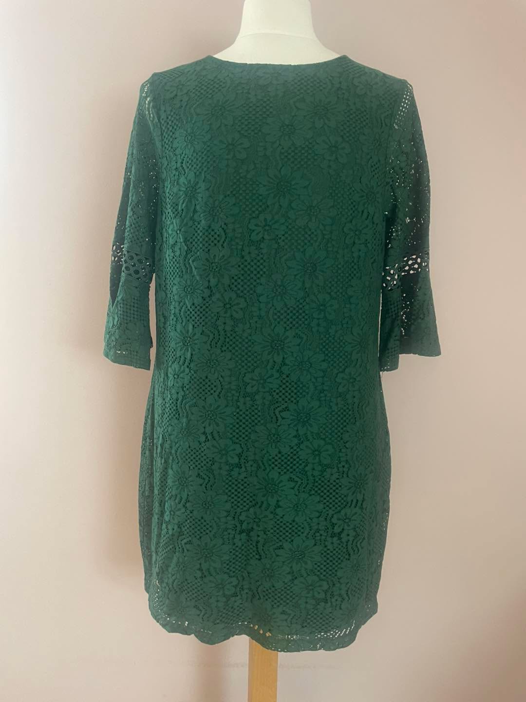 Dorothy perkins Emerald Green lace shift Dress size 18