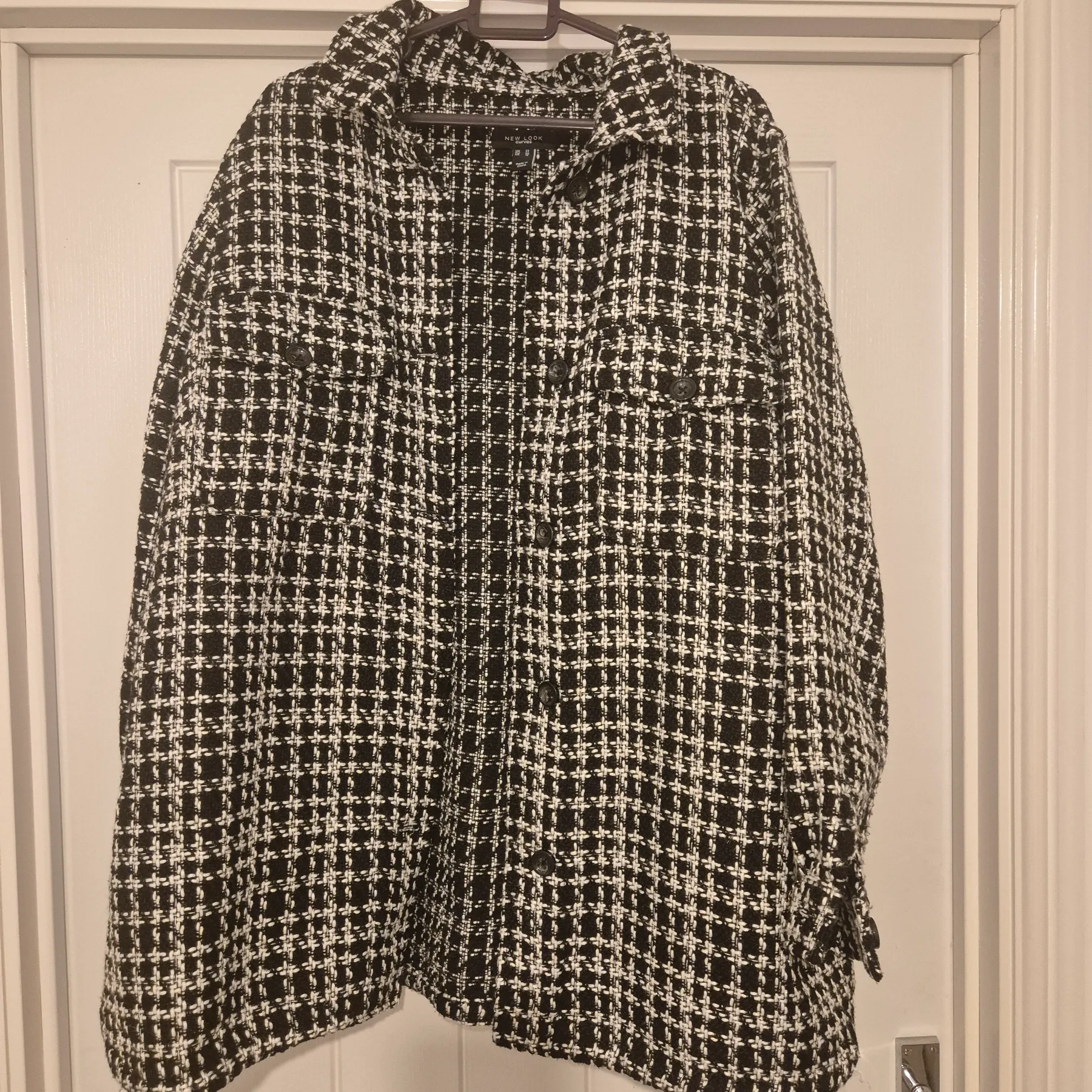 Black and white coat New look Curve