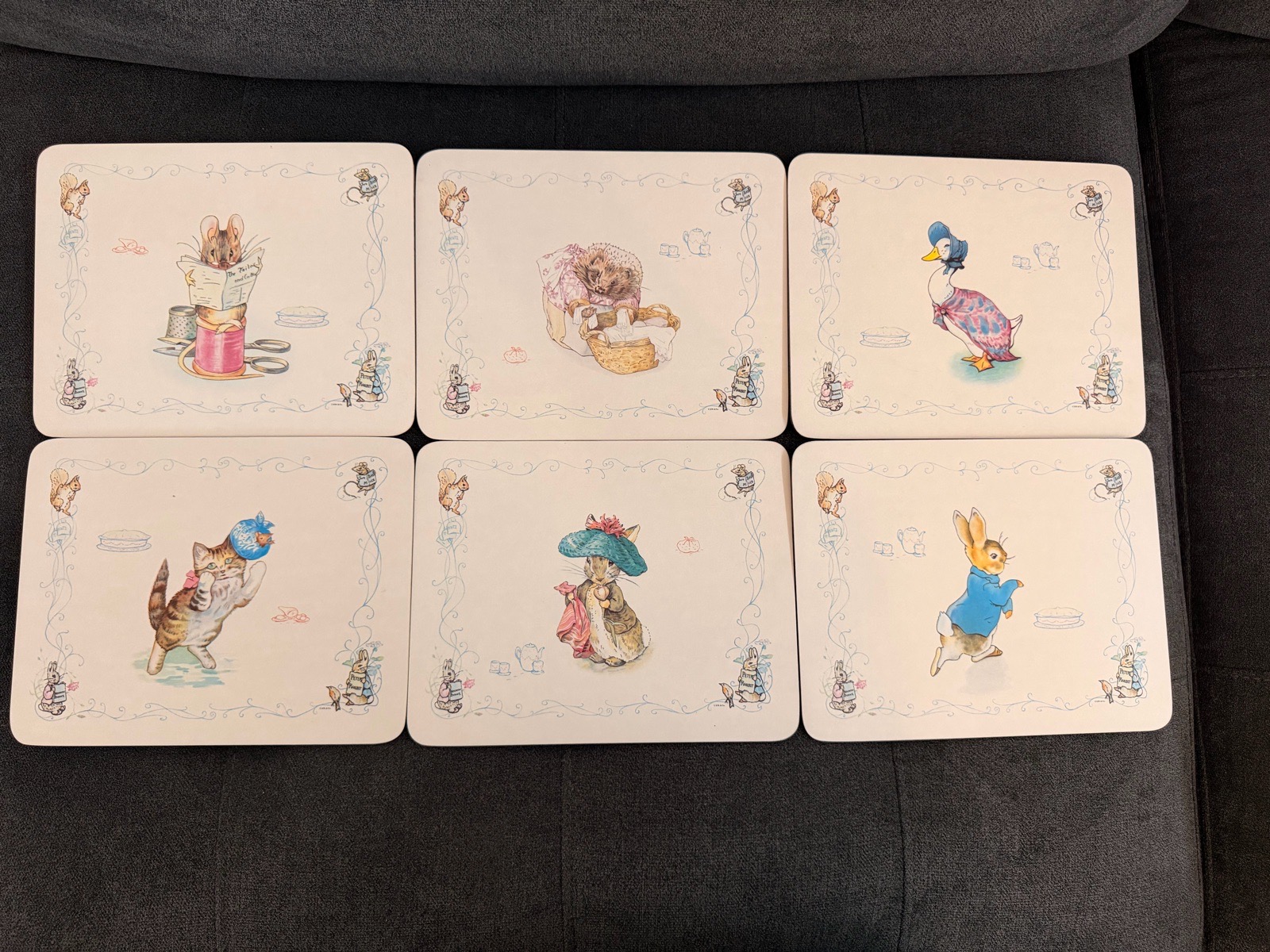 Vintage Beatrix Potter Cork Placemats - Set of 6