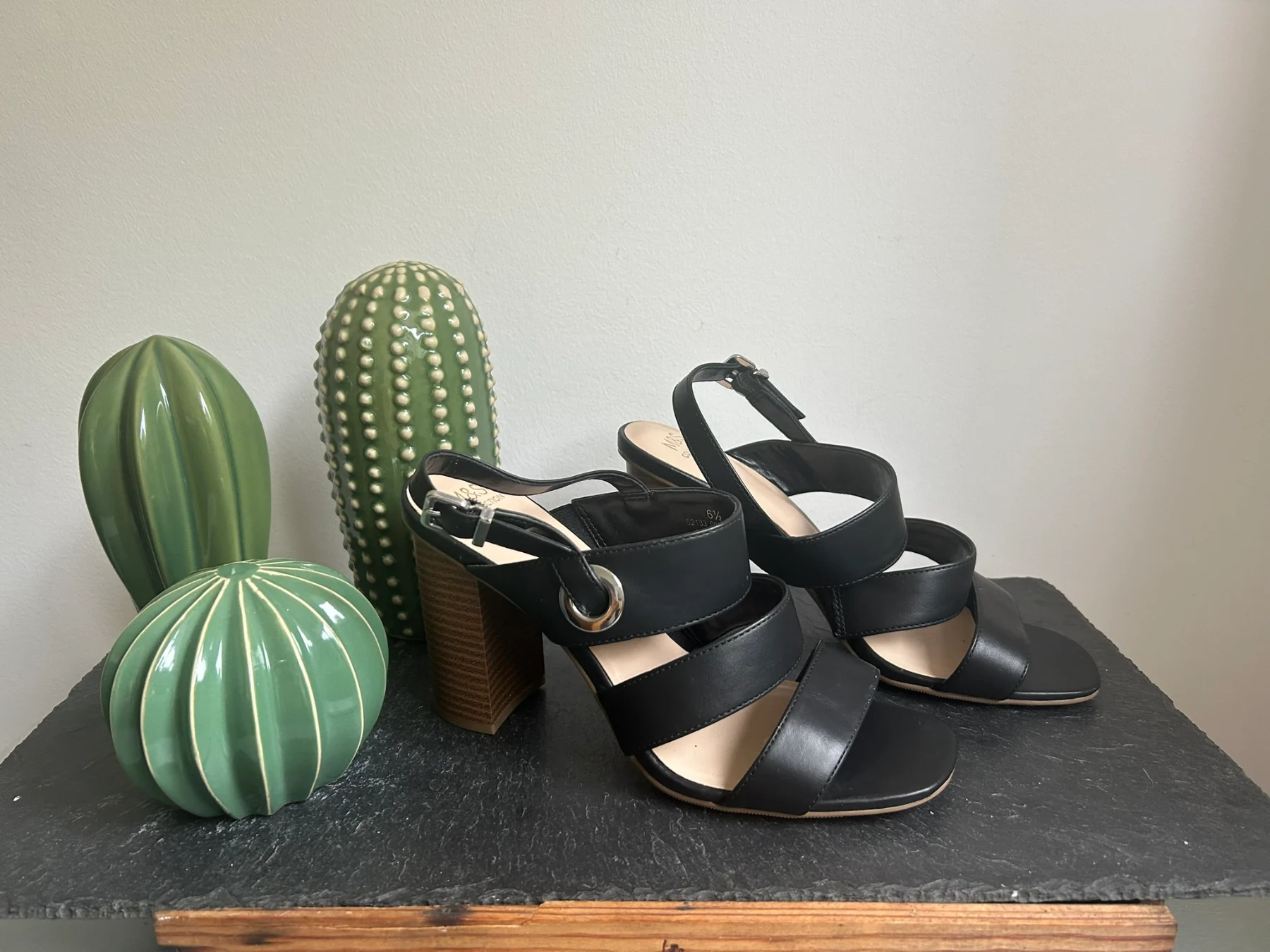 Smart unworn block heel sandals by M&S, size 6.5