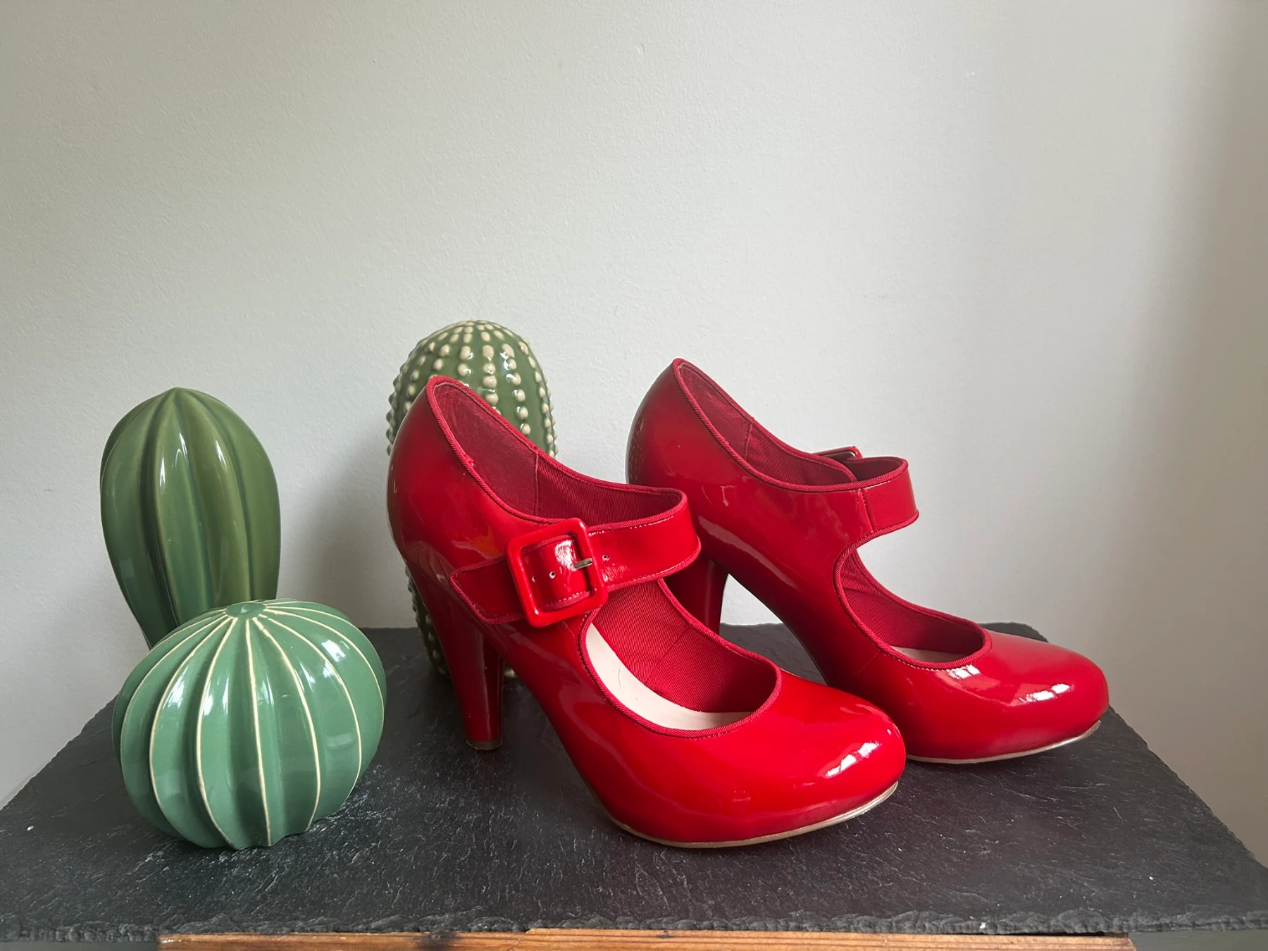 Stunning red patent Mary-janes by Miss KG, size 6 / 39