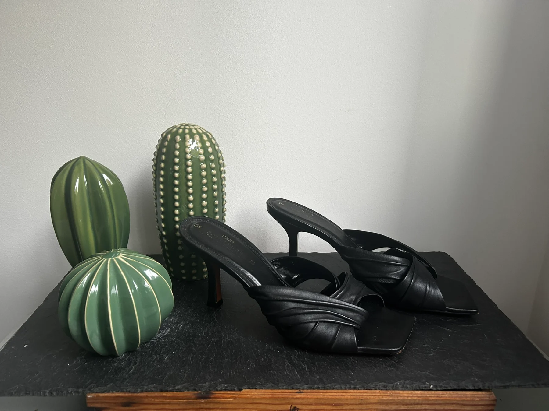 Beautiful black leather mules by Next, size 6.5 / 40