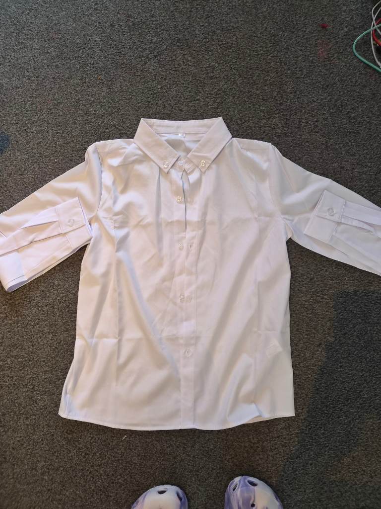 boys long sleeved white shirt age 11/12