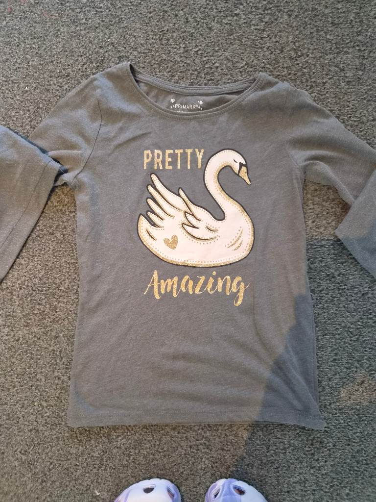 girls grey long sleeved top age 10/11