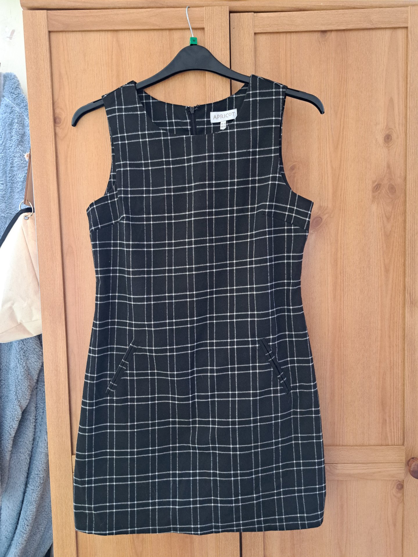 Apricot chequered dress size 12