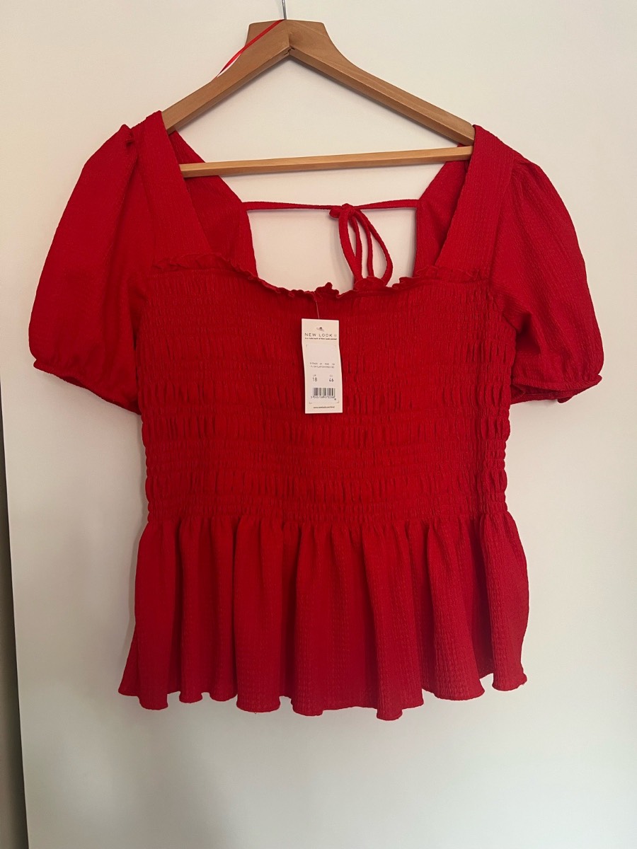 New Look size 18 red peplum top
