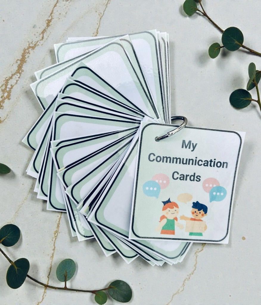My Communication Cards Flashcard Book Non Verbal asn sen Autism.