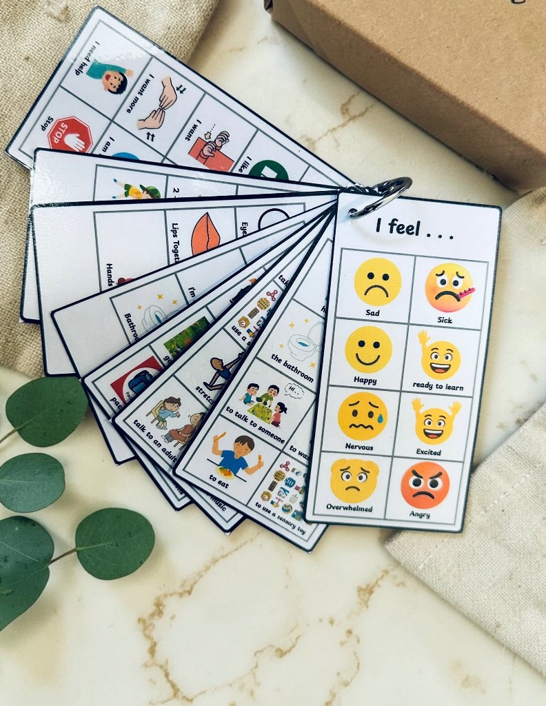 Mini Visual Self-Regulation Communication Boards Flashcards Non Verbal Flash Cards.