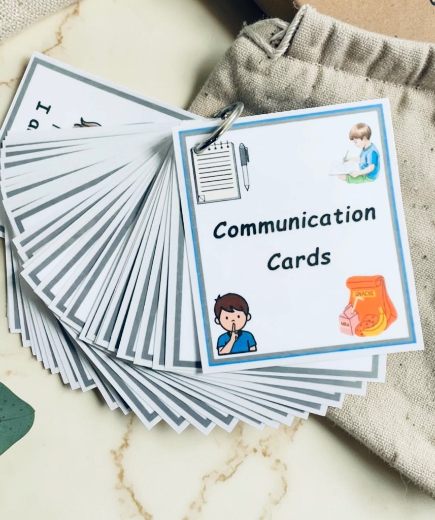 Communication Cards Flashcard Book Non Verbal asn sen Autism.