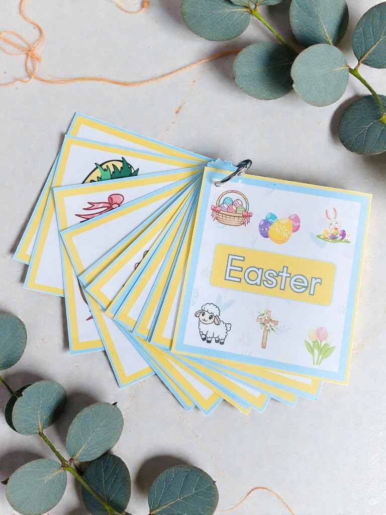 Easter Flashcards Book Early Years Pre School Children Education Flash Cards.