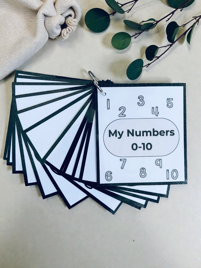 Numbers 0-10 Flashcards Book Early Years Pre School Children Education Flash Cards.