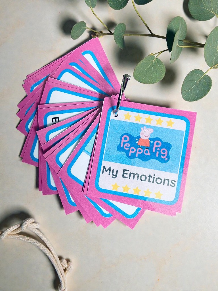 My Emotions Peppa Pig Themed Flashcards Book Early Years Pre School Flash Cards