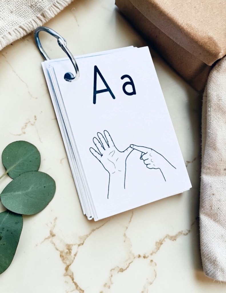 UK Sign Language | Alphabet Flashcards Adult Child ASN Non Verbal Flash Cards EYFS Homeschool