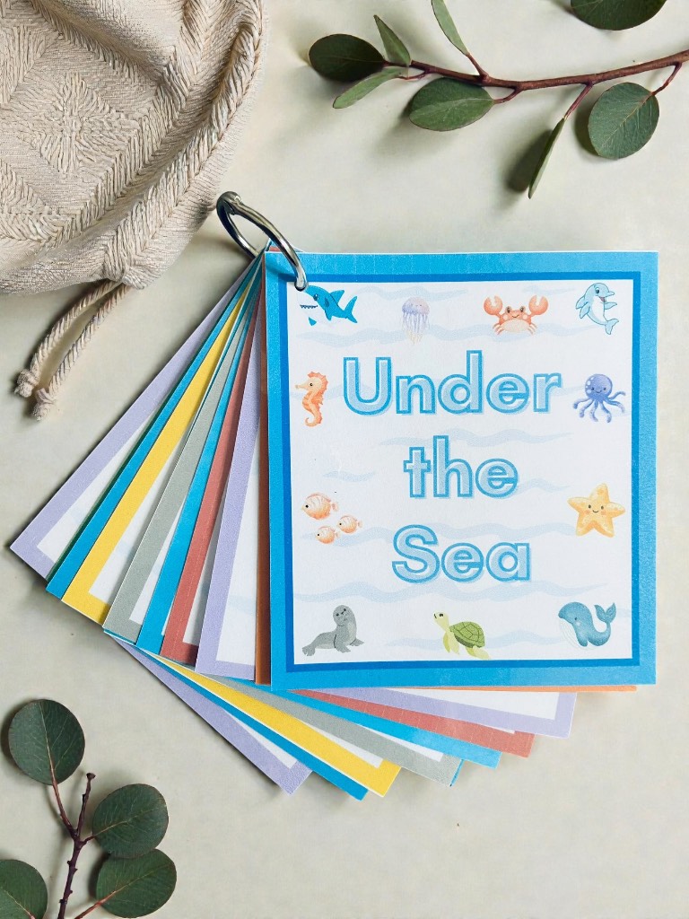 Under the Sea Flashcards Book Early Years Pre School Children Education Flash Cards.