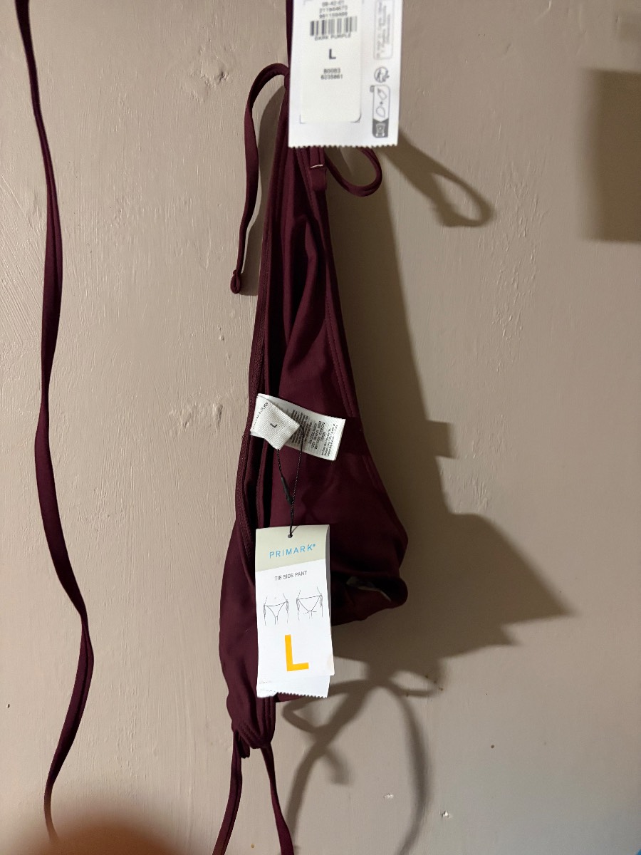 Primark burgundy bikini set in size L
