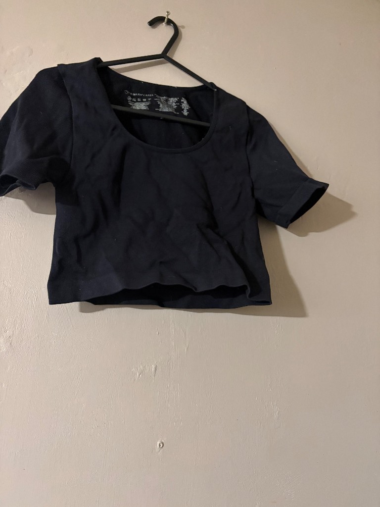 Primark black crop top Size M