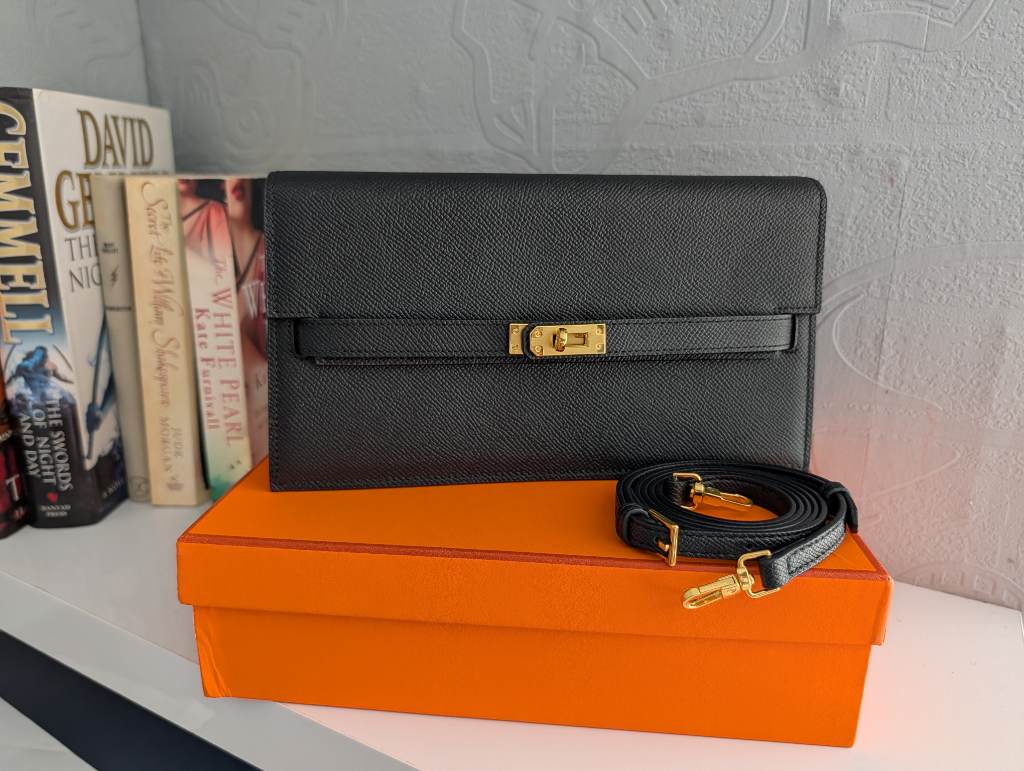 Black Clutch Bag with removable strap