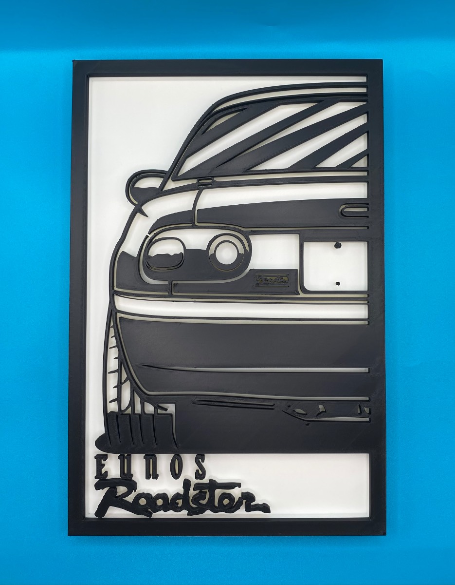 3D Printed Custom Car Plaque - Eunos Roadster