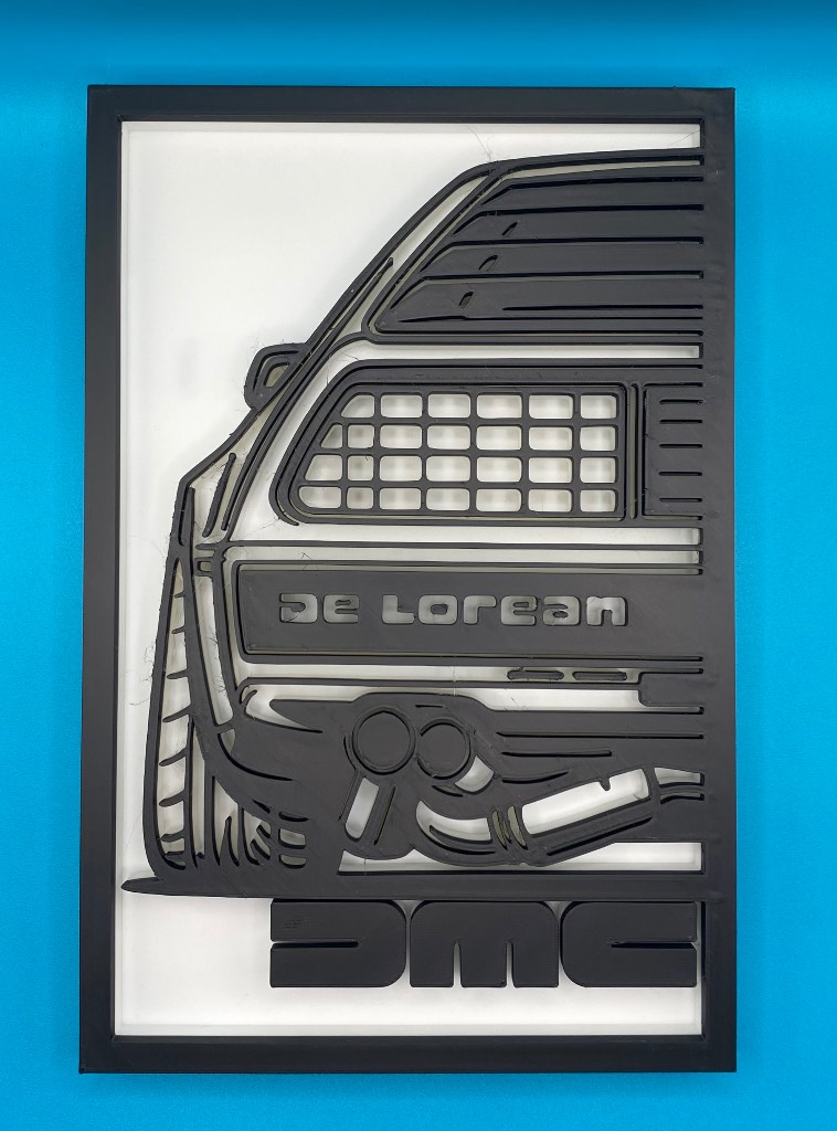3D Printed Custom Car Plaque - De Lorean