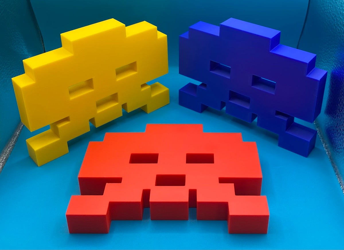 3D Printed Space Invaders Model - Octopus