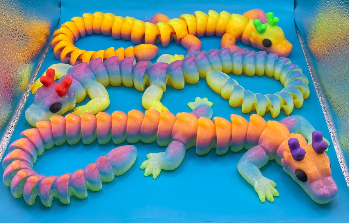 3D Printed Multicolour Large Wiggle - Dragon