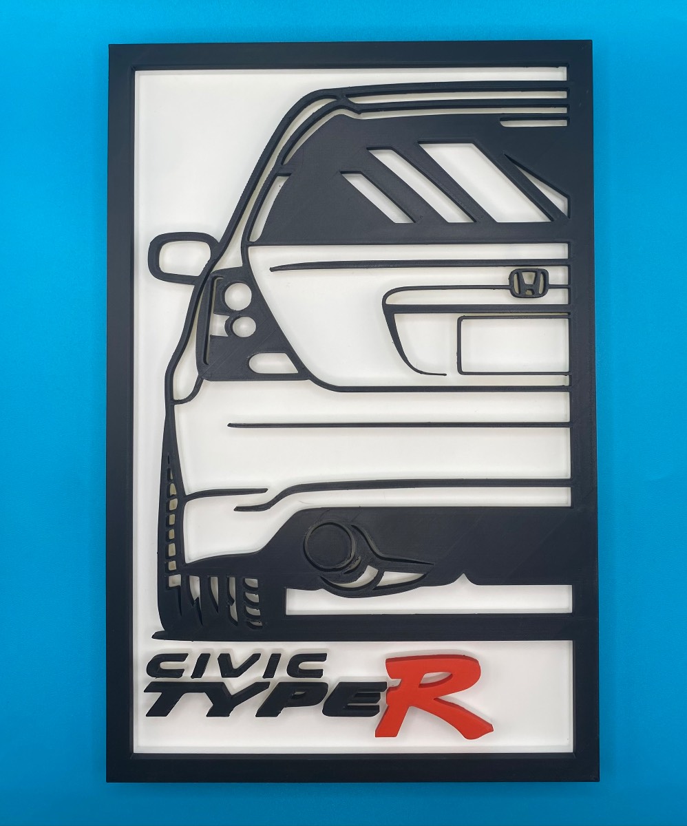 3D Printed Custom Car Plaque - Honda Civic Type R EP3