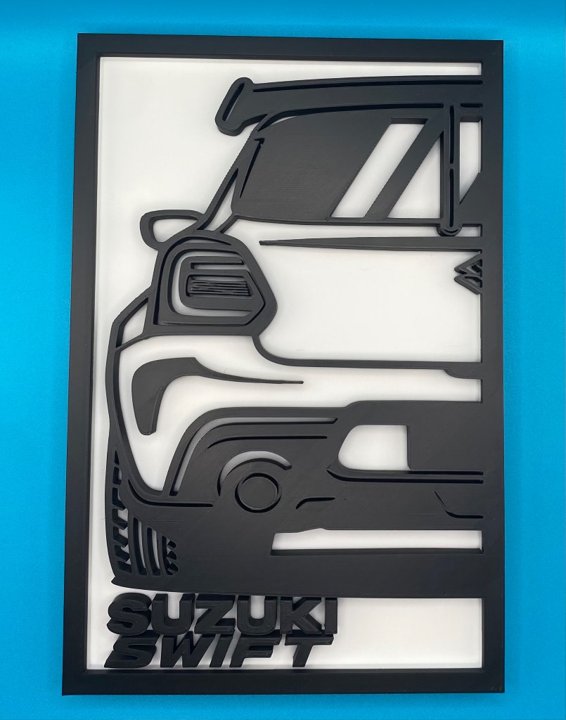 3D Printed Custom Car Plaque - Suzuki Swift