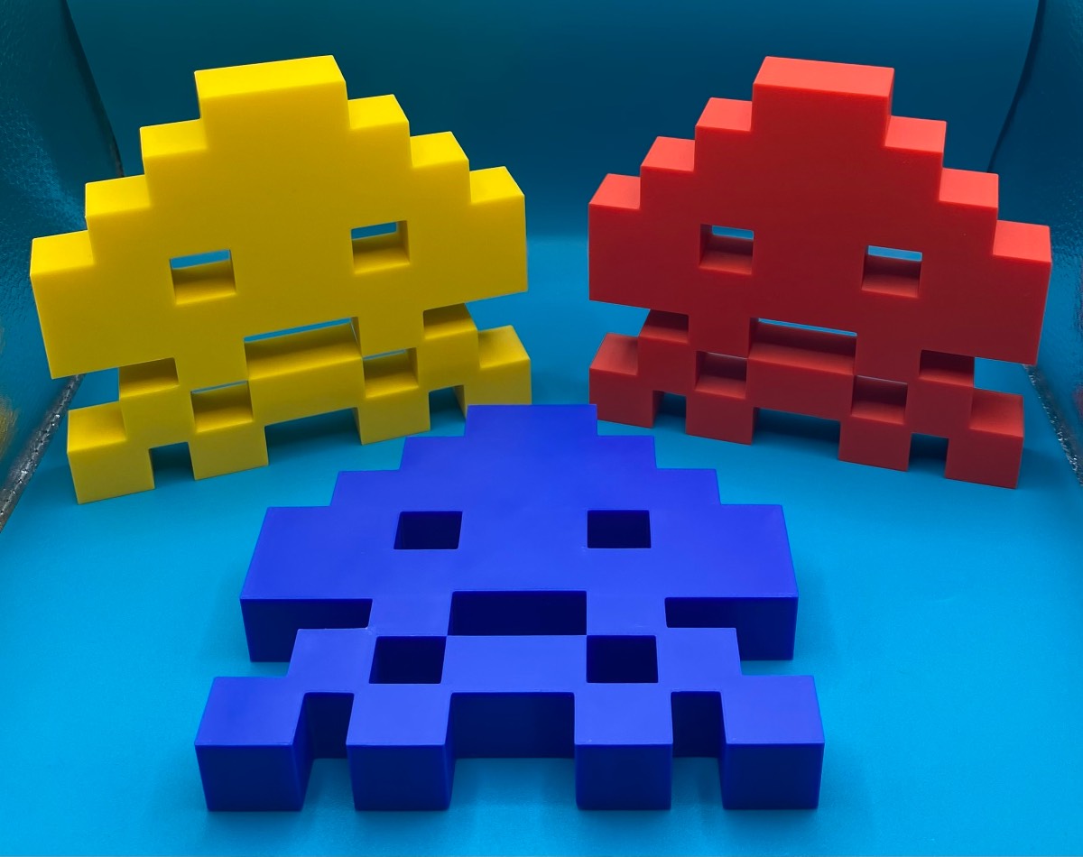 3D Printed Space Invaders Model - Squid