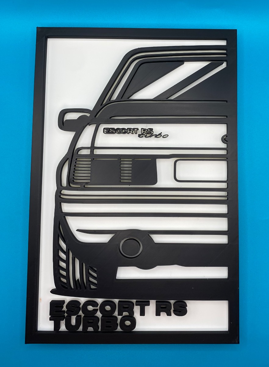3D Printed Custom Car Plaque - Escort RS Turbo