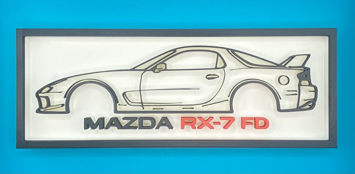 3D Printed Custom Car Plaque - Mazda RX7 FD