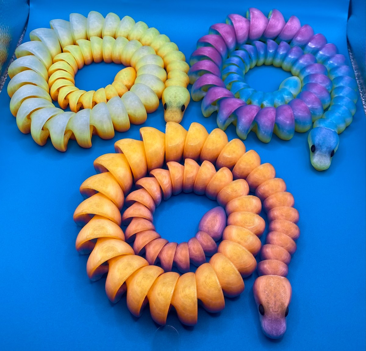 3D Printed Multicolour Large Wiggle - Snake