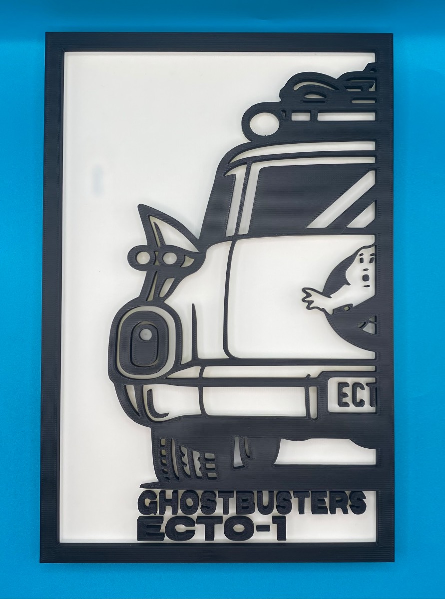 3D Printed Custom Car Plaque - Ghostbusters Ecto 1