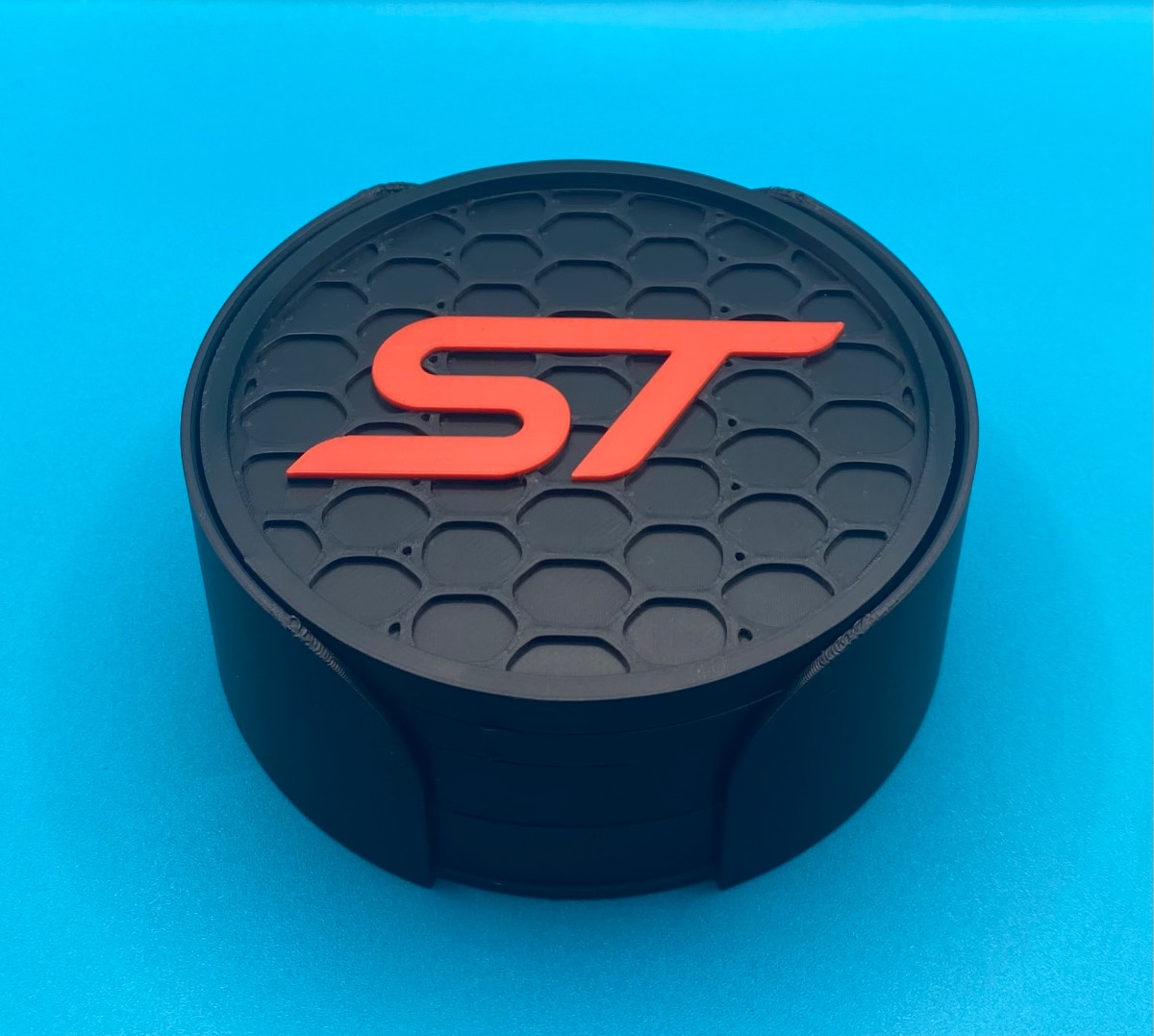3D Printed 6x Coaster And Holder Set - Ford ST
