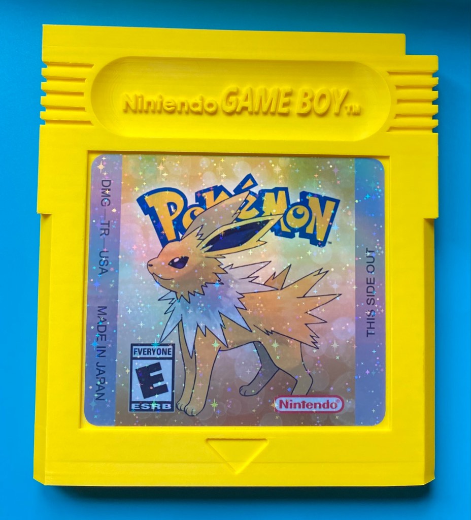 3D Printed Custom Gameboy Game Cartridge - Jolteon