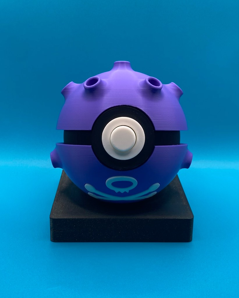 3D Printed Pokémon Pokeball With Stand - Koffing