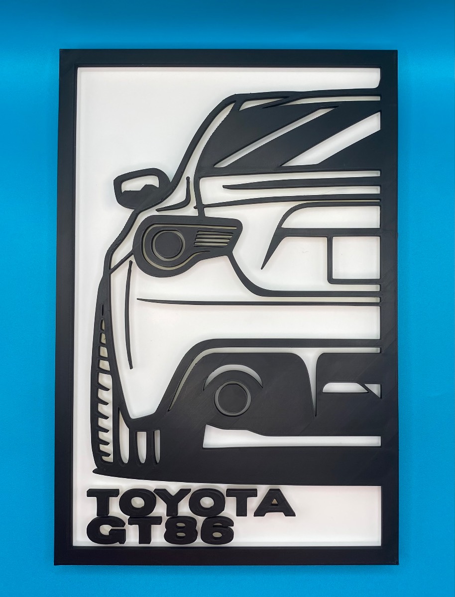 3D Printed Custom Car Plaque - Toyota GT86