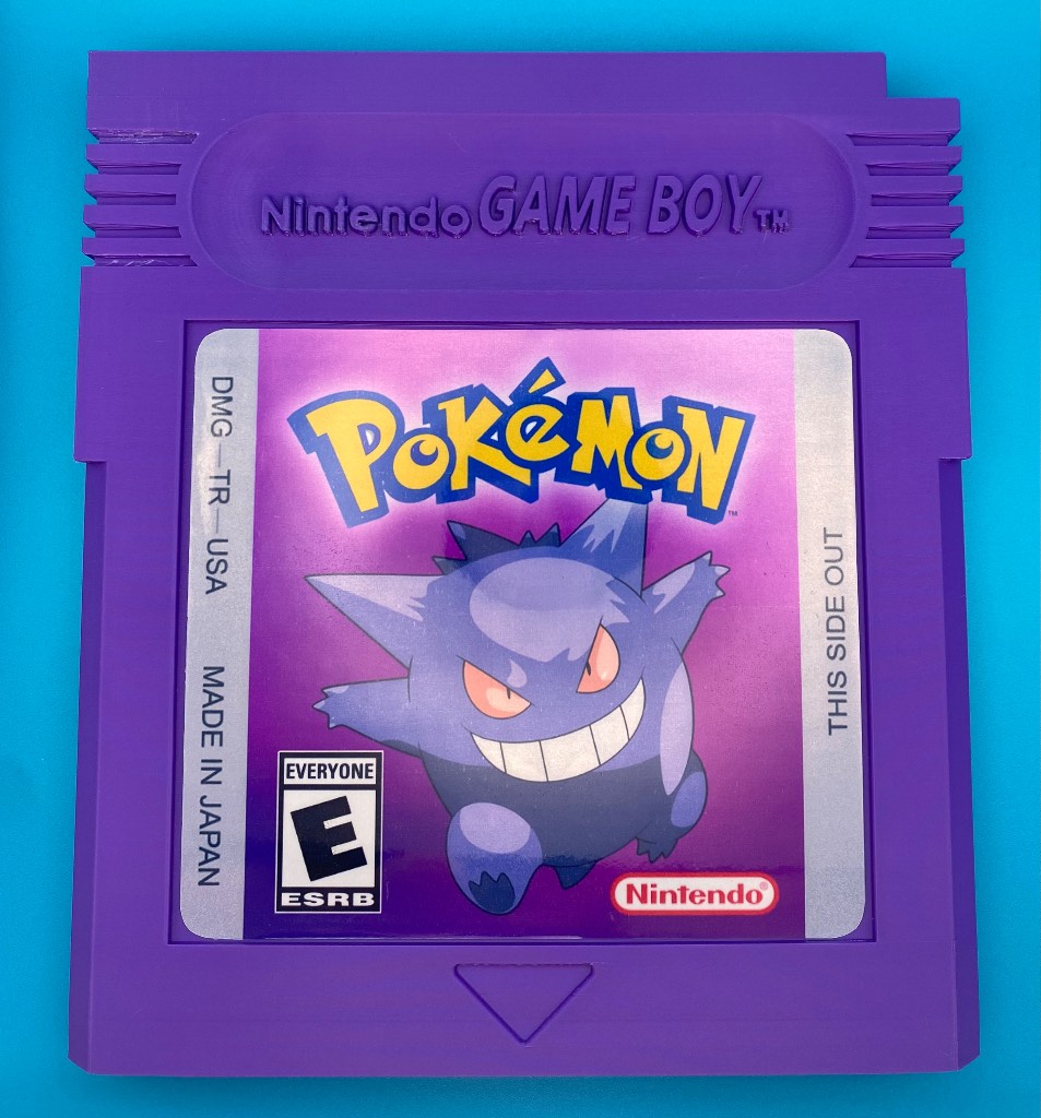 3D Printed Custom Gameboy Game Cartridge - Gengar