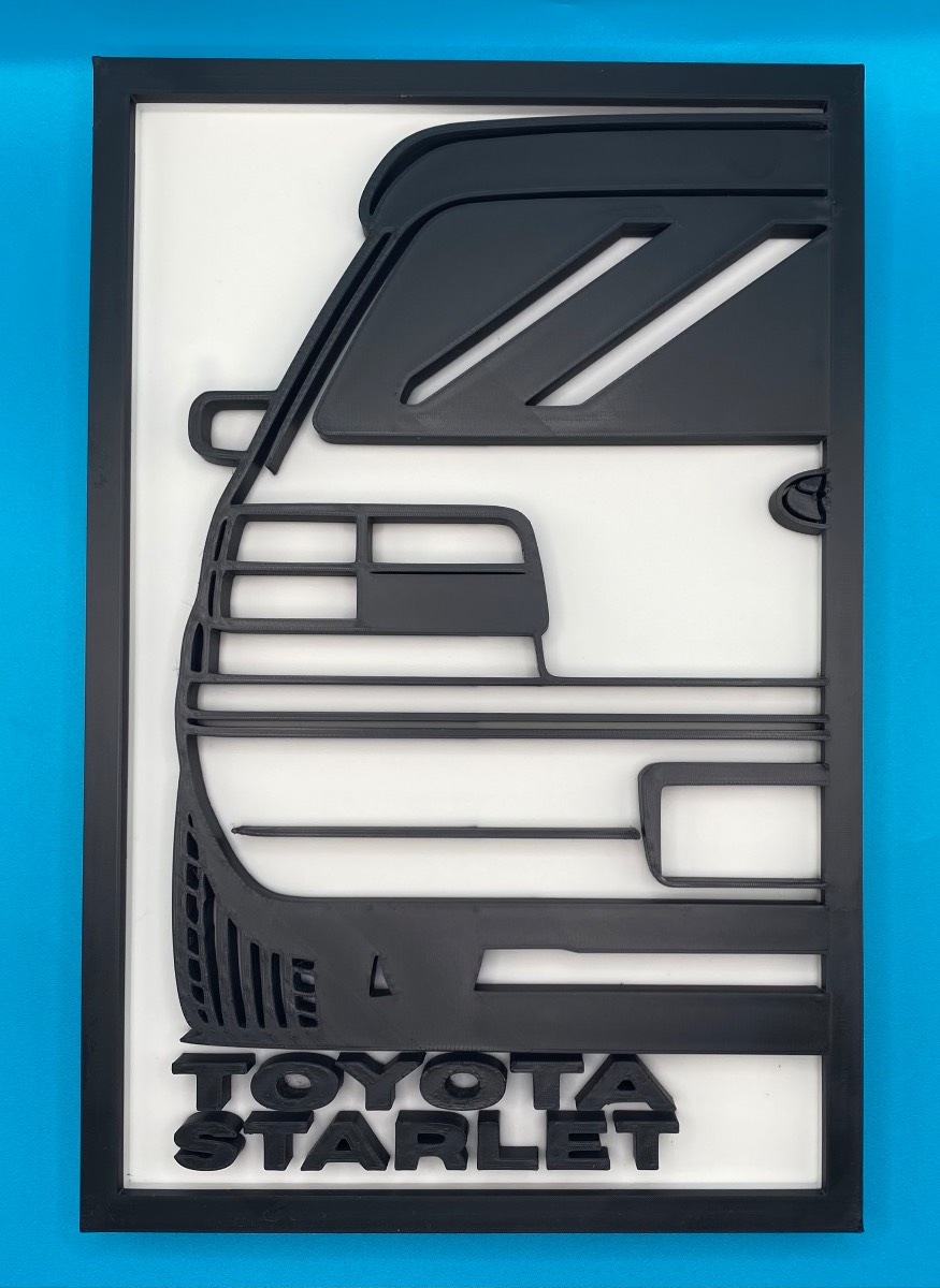 3D Printed Custom Car Plaque - Toyota Starlet