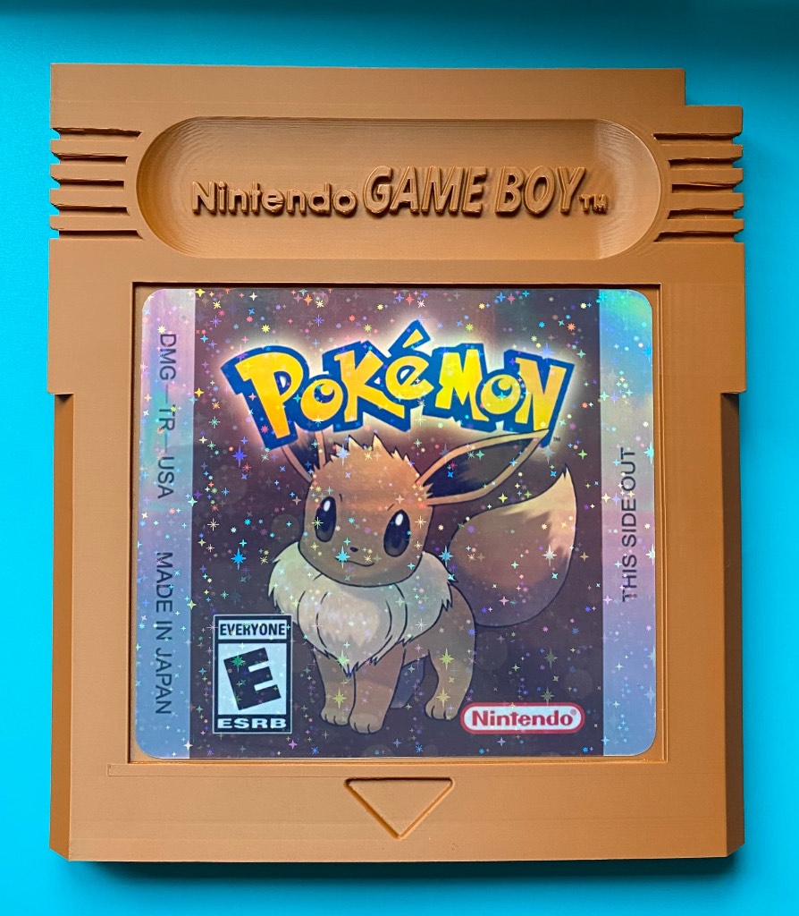 3D Printed Custom Gameboy Game Cartridge - Eevee