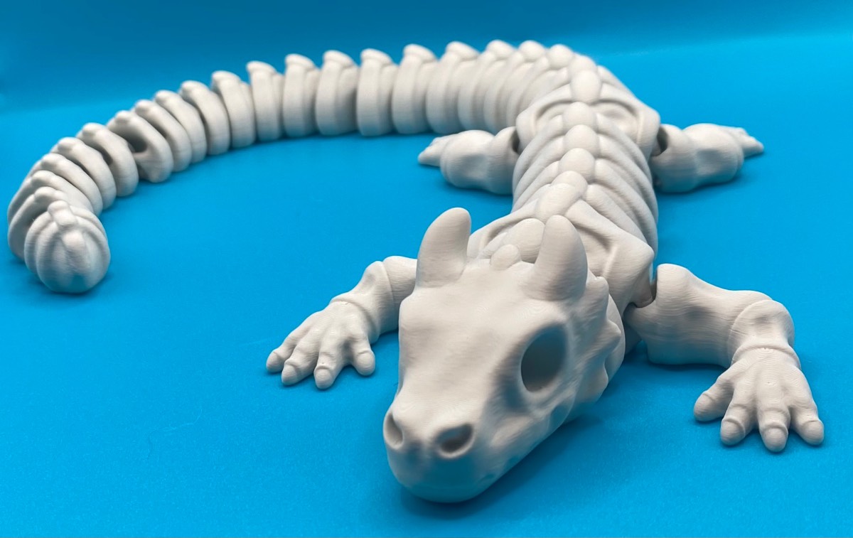3D Printed Large Wiggle - Skeleton Dragon