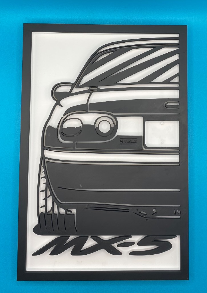 3D Printed Custom Car Plaque - Mazda MX-5