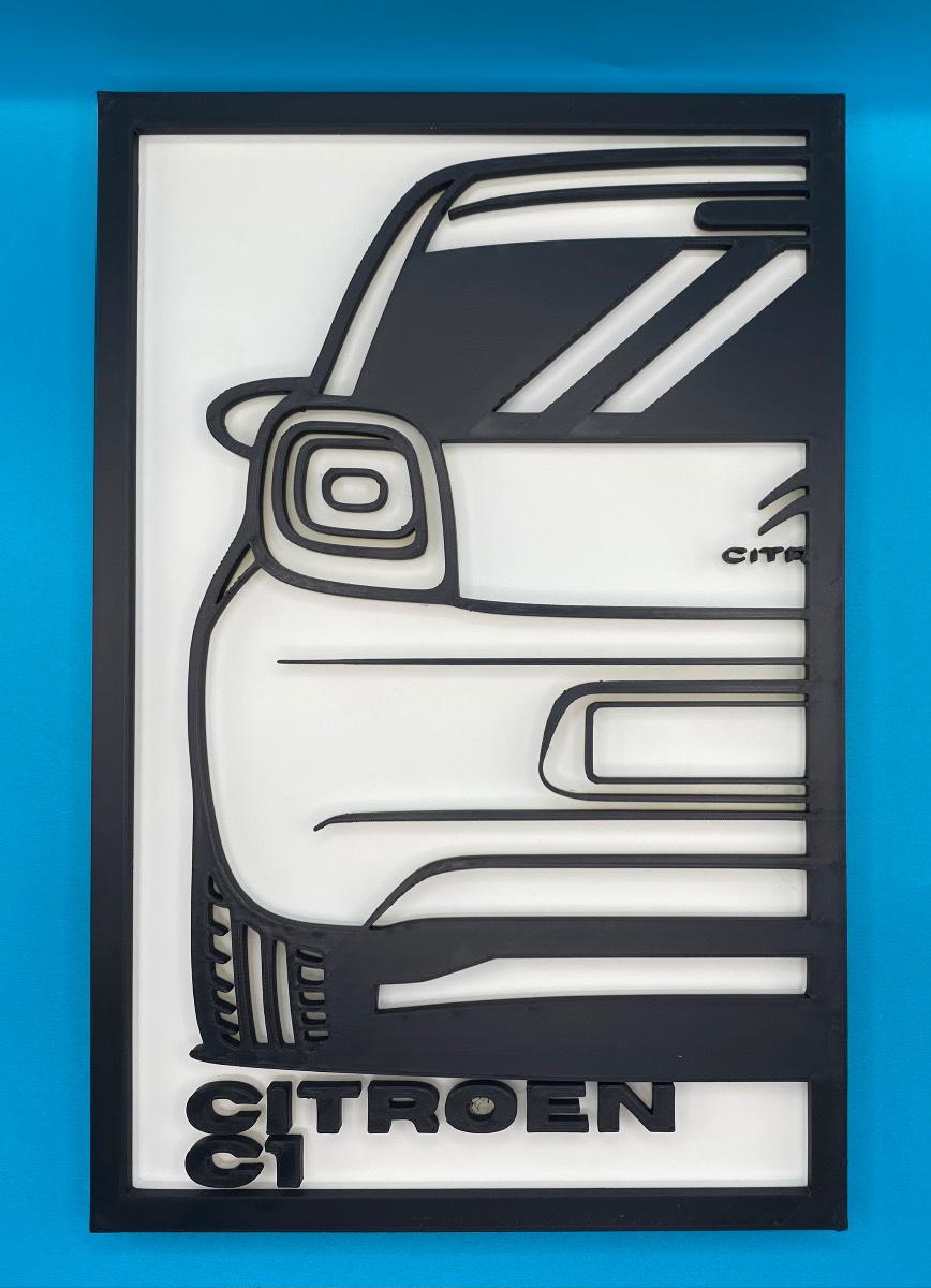 3D Printed Custom Car Plaque - Citroen C1