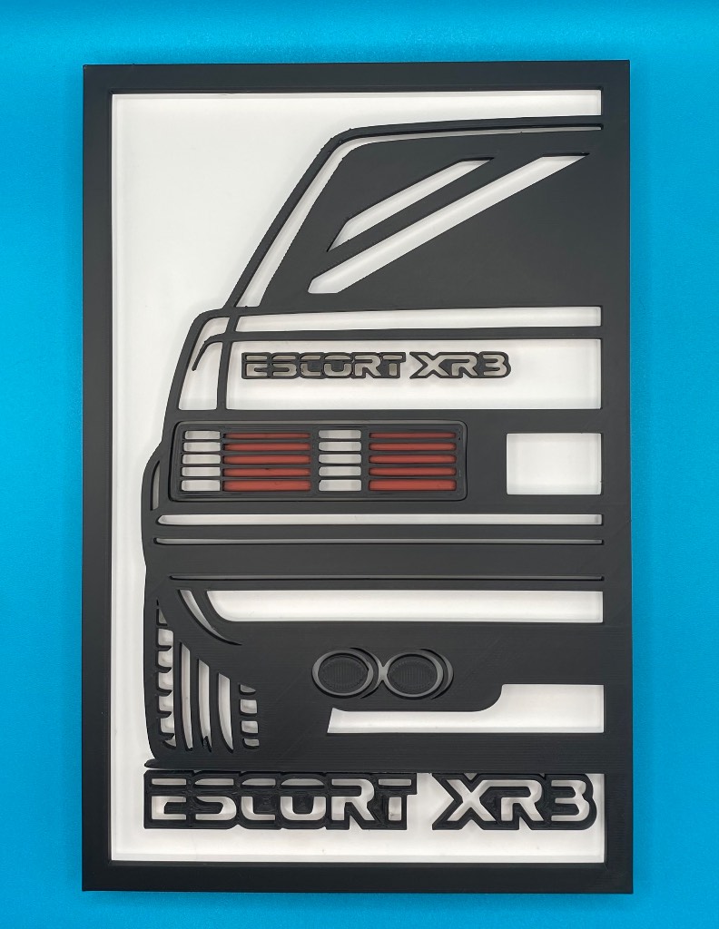 3D Printed Custom Car Plaque - Escort XR3