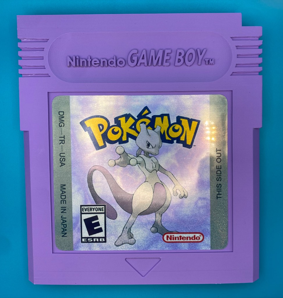3D Printed Custom Gameboy Game Cartridge - Mewtwo