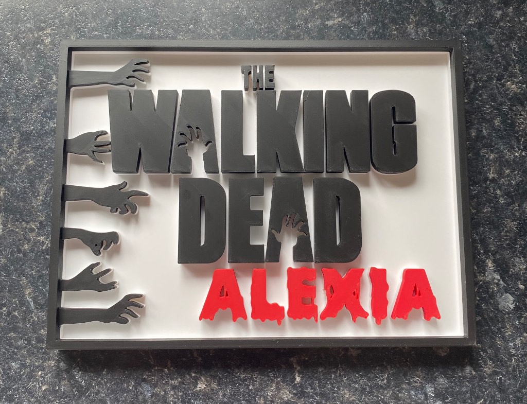 3D Printed Personalised Plaque - Walking Dead