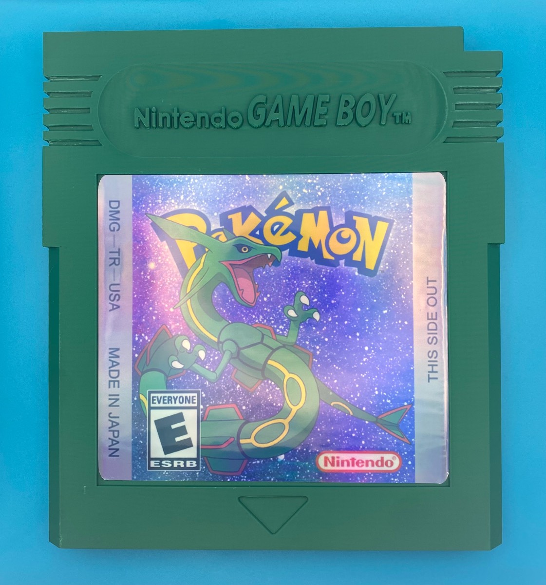 3D Printed Custom Gameboy Game Cartridge - Rayquaza