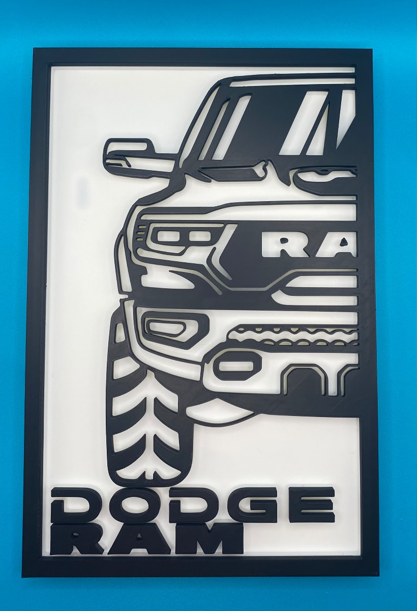 3D Printed Custom Car Plaque - Dodge Ram